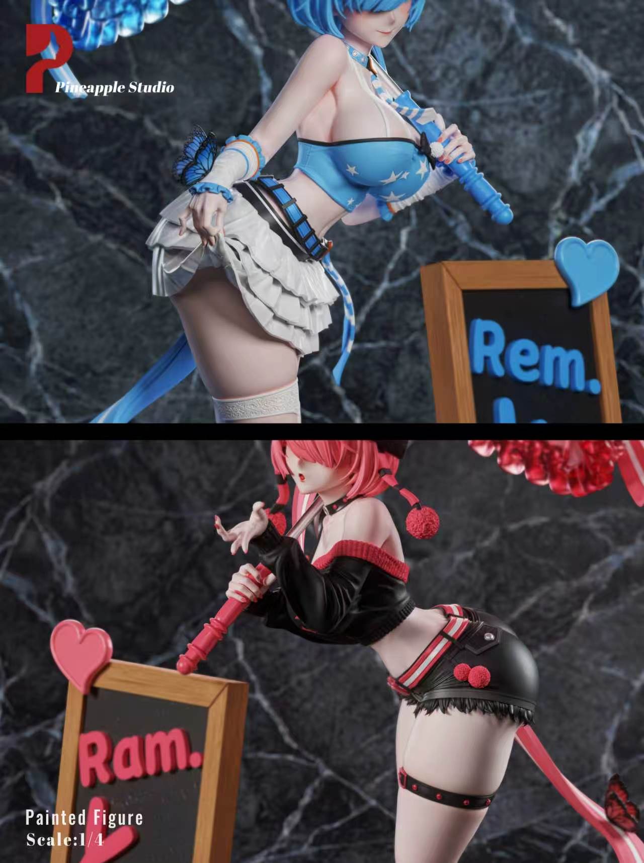 Rem & Ram anime statue