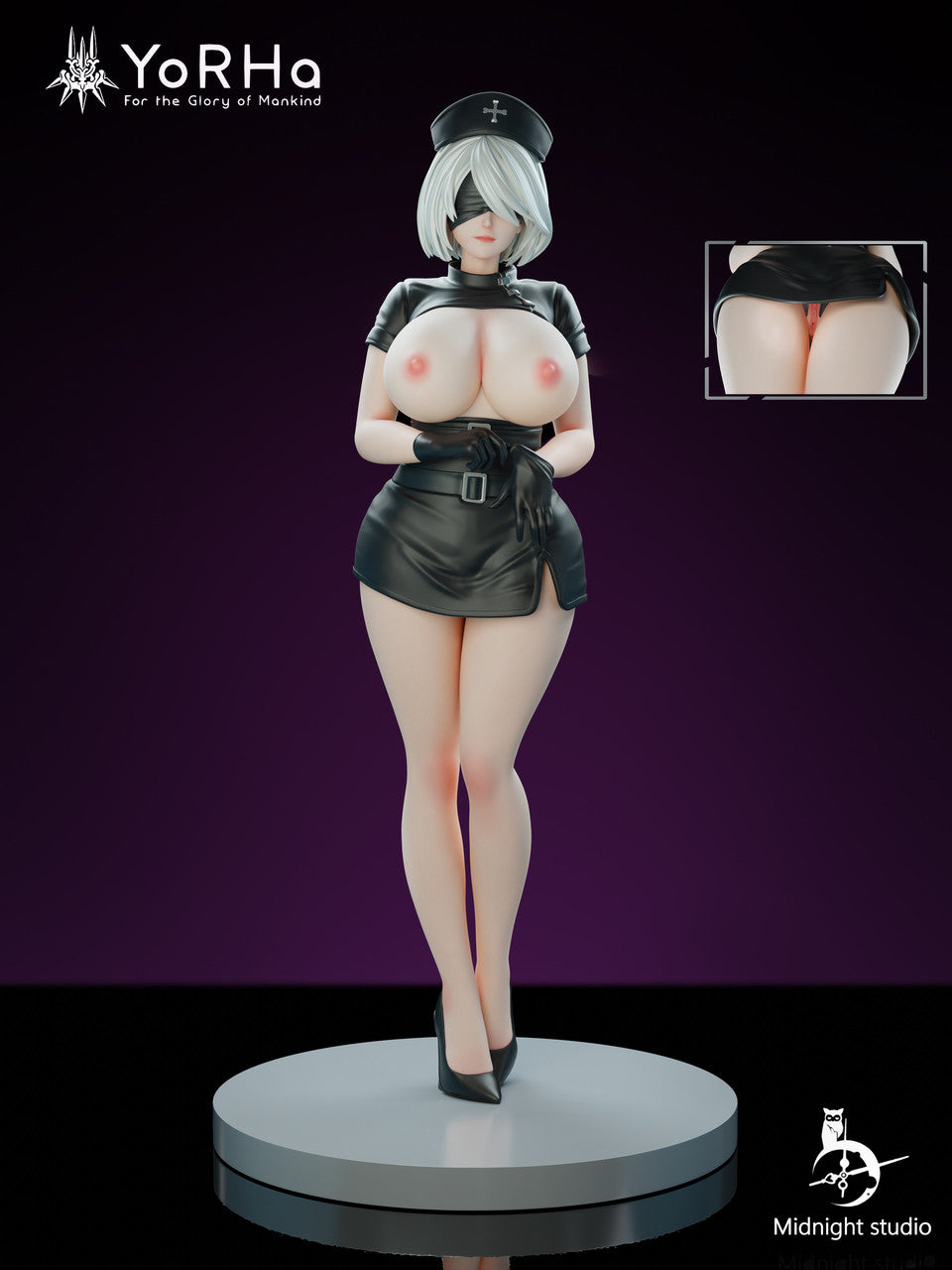 2B nude anime figure