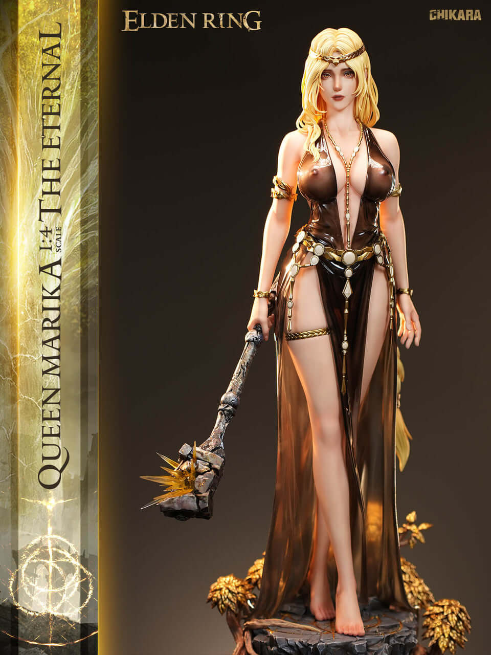 GK Figure, Elden Ring Queen Marika holding a stone hammer