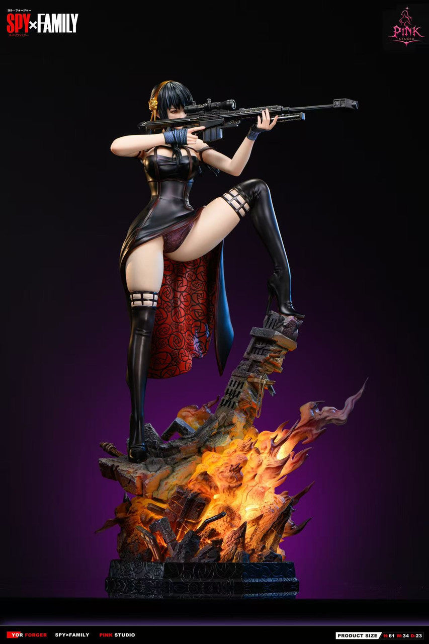 [Pre-order] 1/4 Sniper Yor Forger LED Statue - Pink Studio