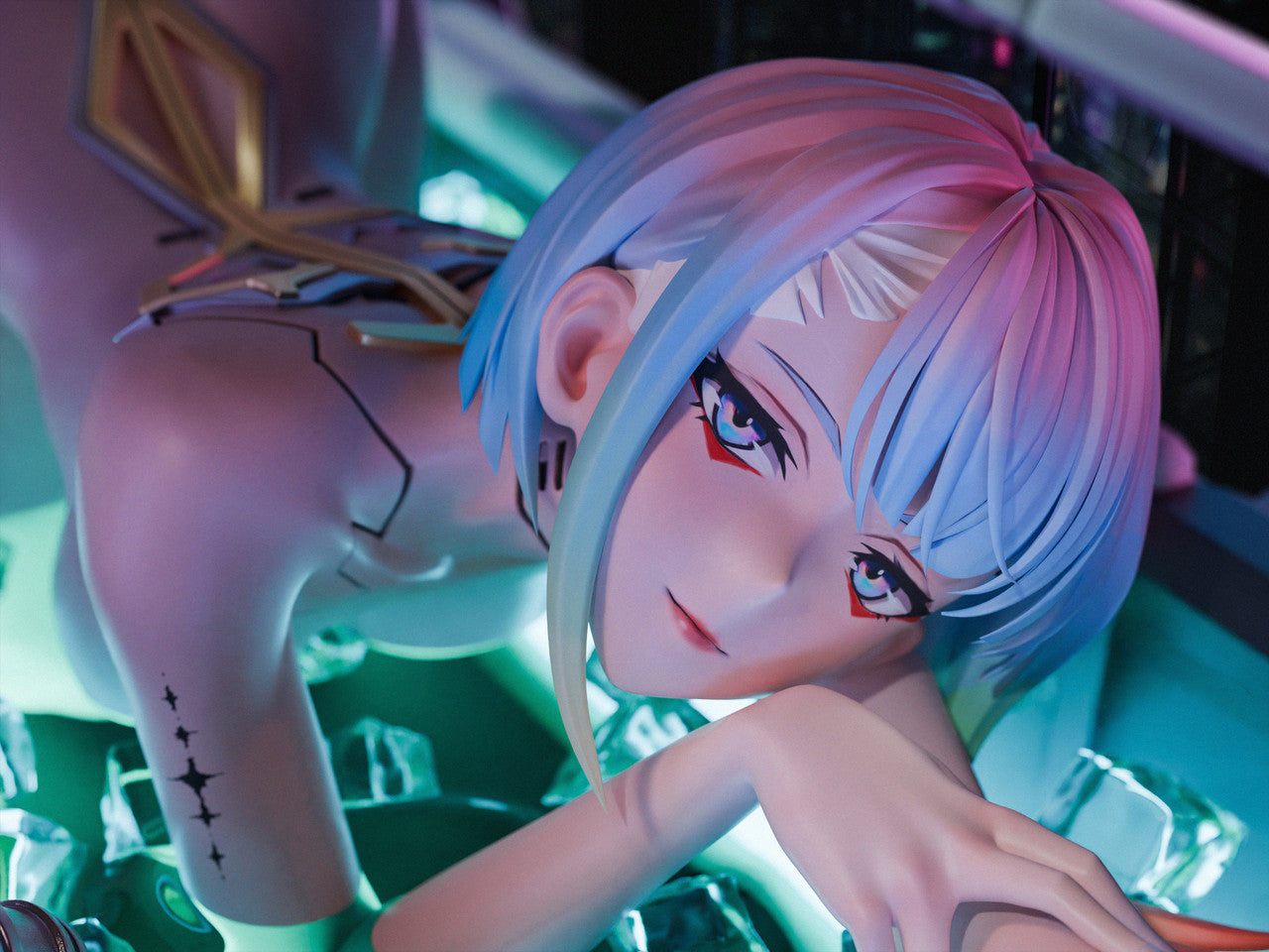 Cyberpunk Lucy anime statue