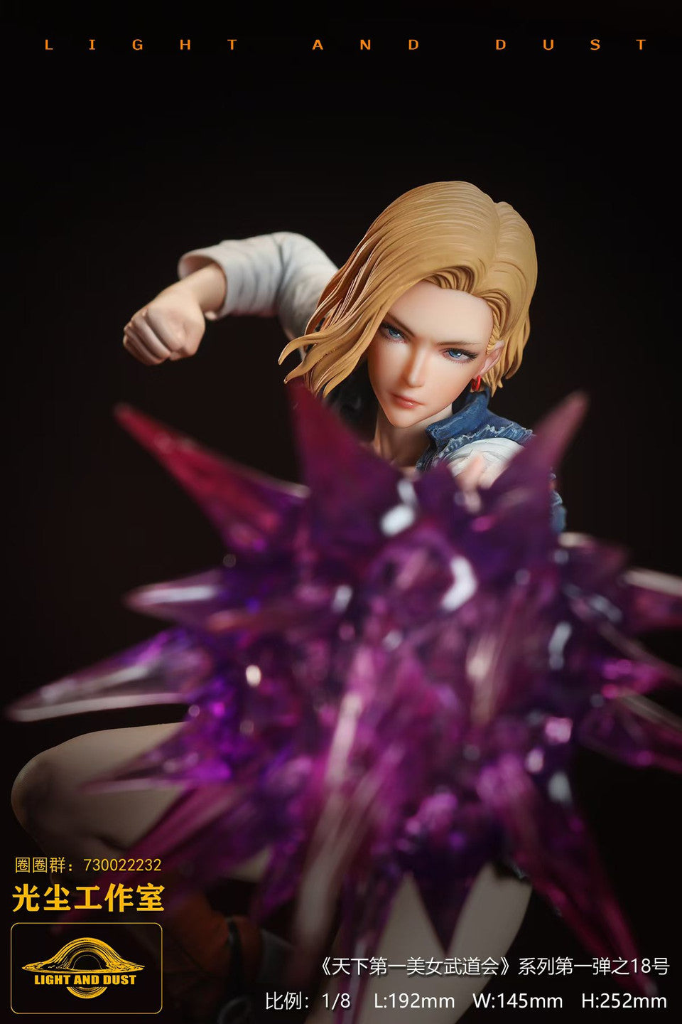 Android 18 figure face detail