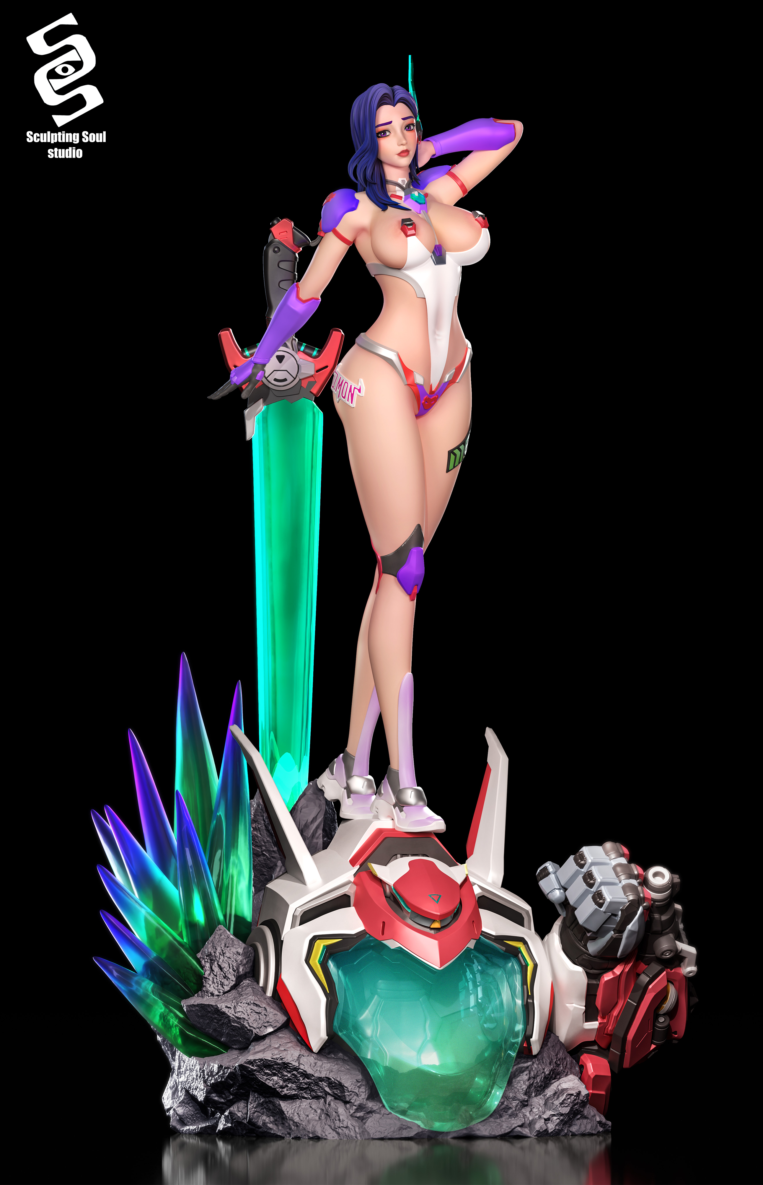 Overwatch D.Mon hentai statue