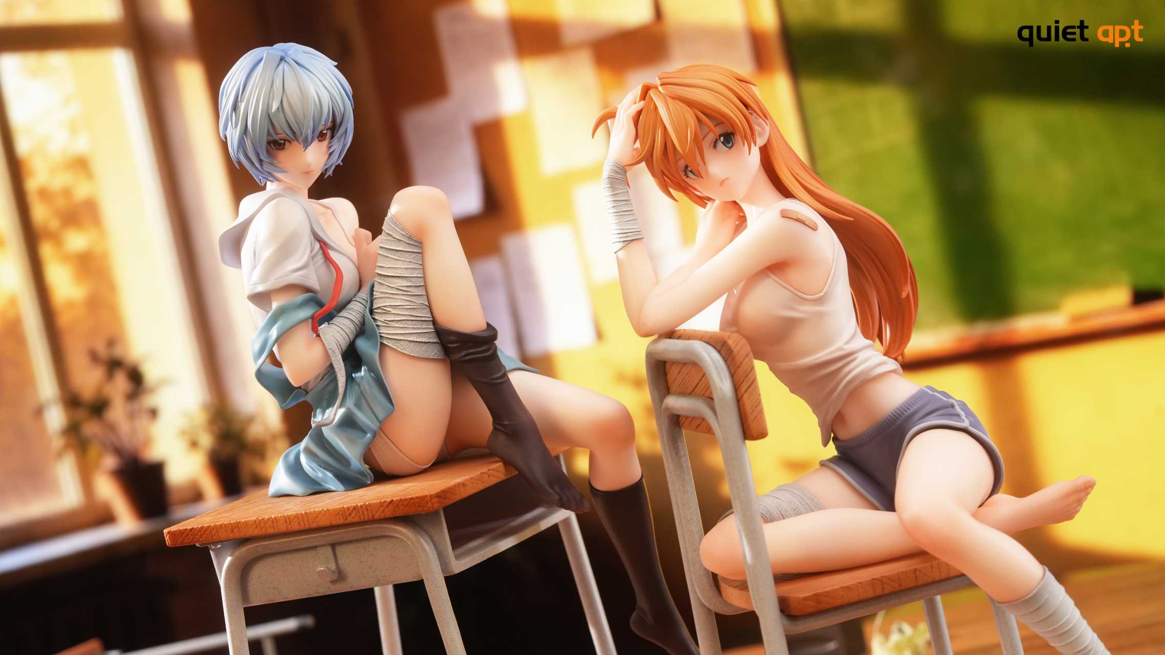 Rei & Asuka EVA statue