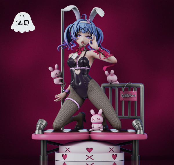 Bunny Girl GK Figure in black fishnet stockings with stage pole